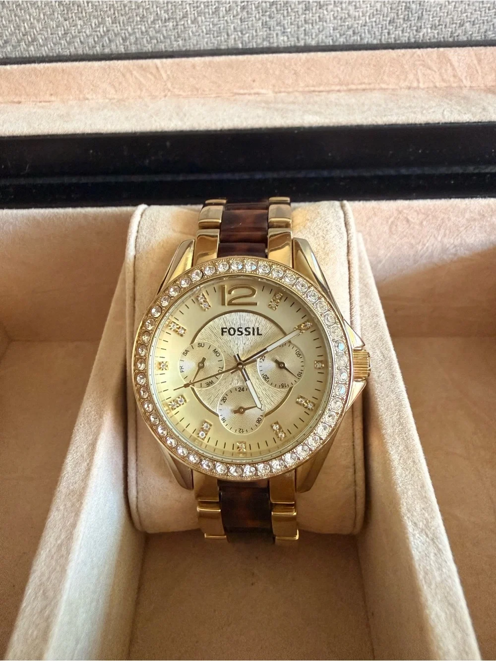 Fossil Gold and Brown Crystal-Accent Women's Watch
